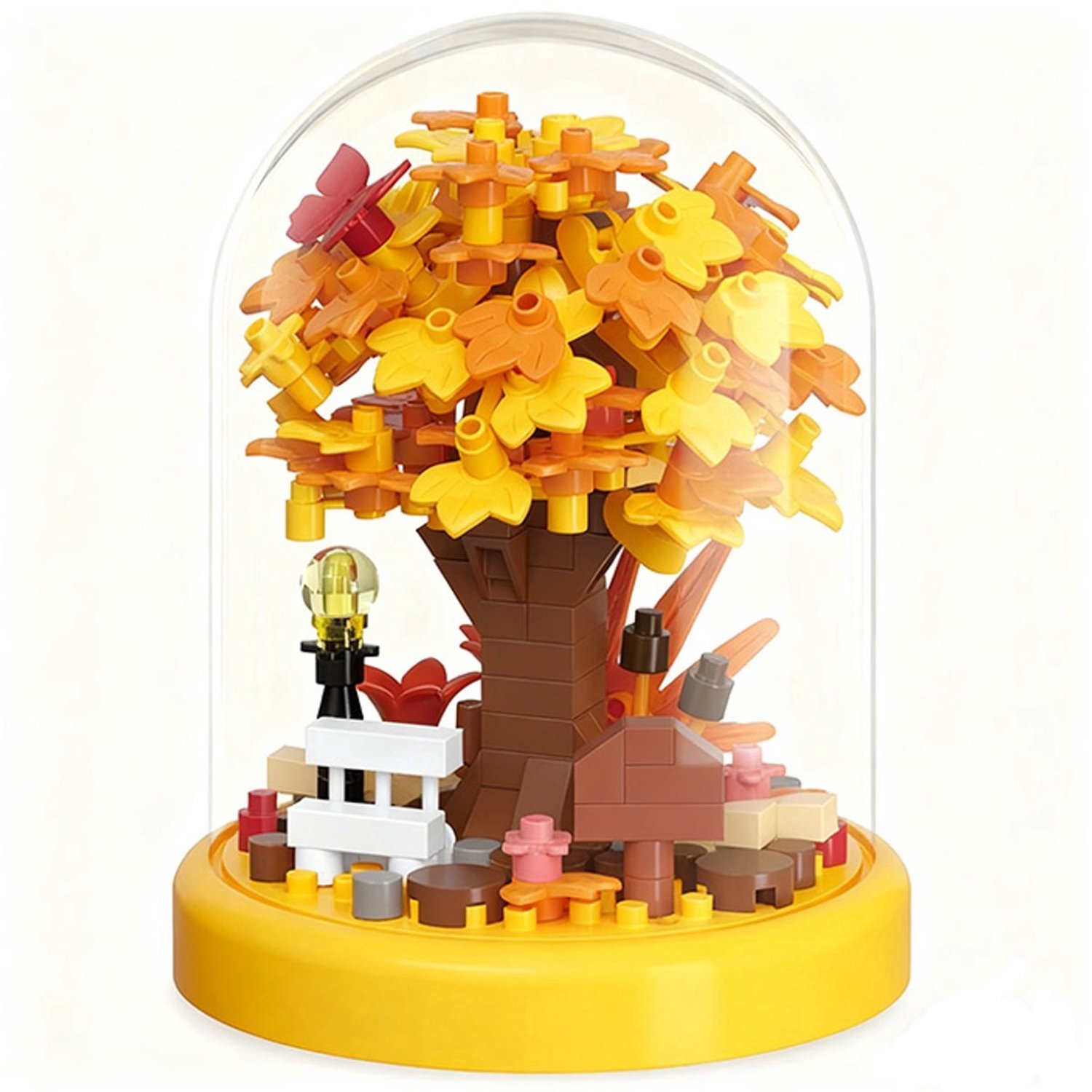 casalora - Mini Bouwspeelgoed - Bouwpakketten volwassenen - Bouwpakket kinderen - Boomhut Serie Collection - Botanical Bloemen - Bouwsets - Niet geschikt voor LEGO - Herfstblad - Decoratie voor Huis, Cadeau, Kerst, Oudjaar, Nieuwjaar