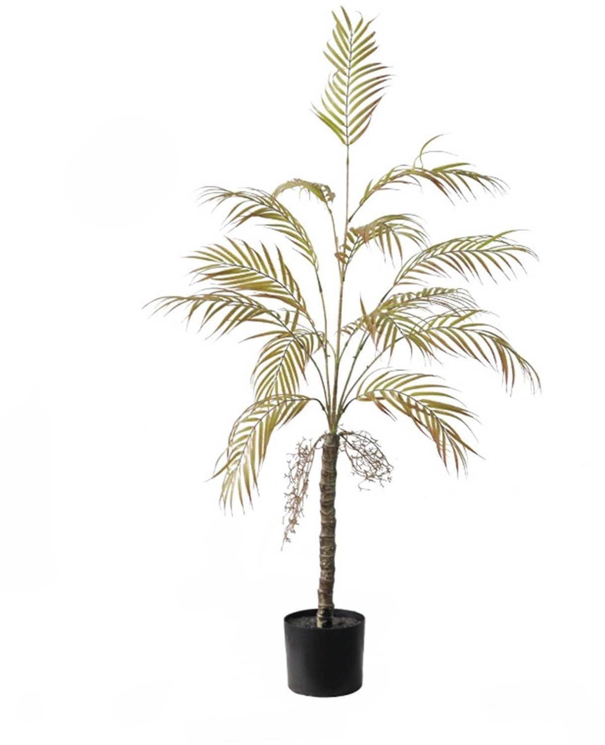 Danky Kunstpalm met Pot 120 cm - Levensechte Kunstplant Binnen - Onderhoudsvrij met Buigbare Takken - Tropische Woondecoratie Rood