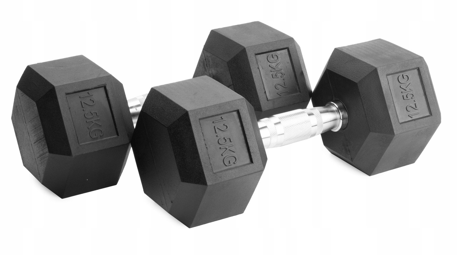 Gegoten Halter 12,5kg - Rubber Hexagonaal voor Krachttraining