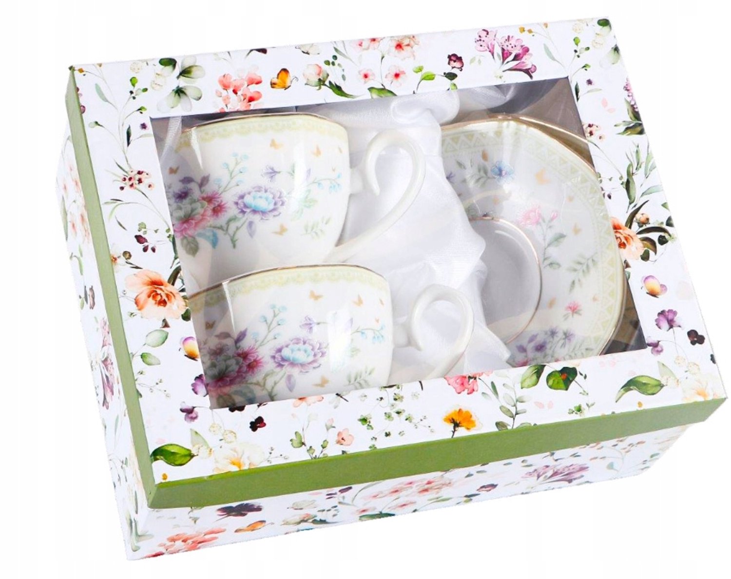 Veroni Joana Porseleinen Kopjes Set 2 stuks 260ml met Schotels