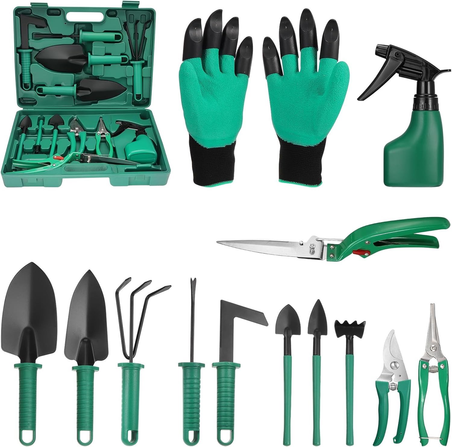 Complete Tuinset met 13 Tuingereedschappen en Opbergdoos, Ideaal voor Tuinliefhebbers en Tuinonderhoud