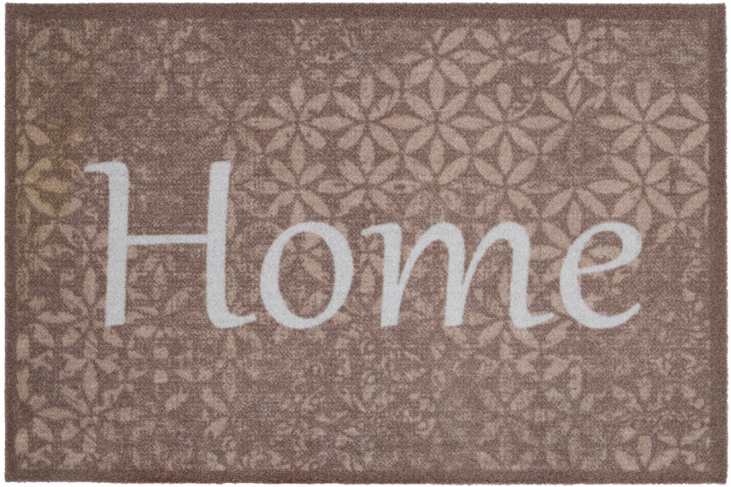 Hamat Mondial Home Flowers 50 x 75 cm - Schoonloopmat - Deurmat Binnen - Antislip - Polyamide - TPR Beige/Donker Beige/Licht Beige/Wit