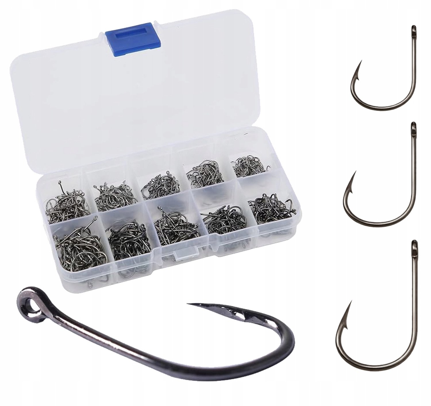 Groot Vis Haken Set - 500 stuks met Opbergdoos