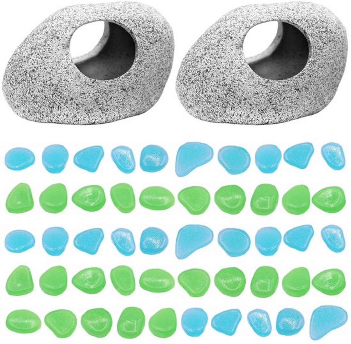 Dailygoods- Aquariumdecoratie Natuurlijke Rotsen - Fluorescerende Stenen