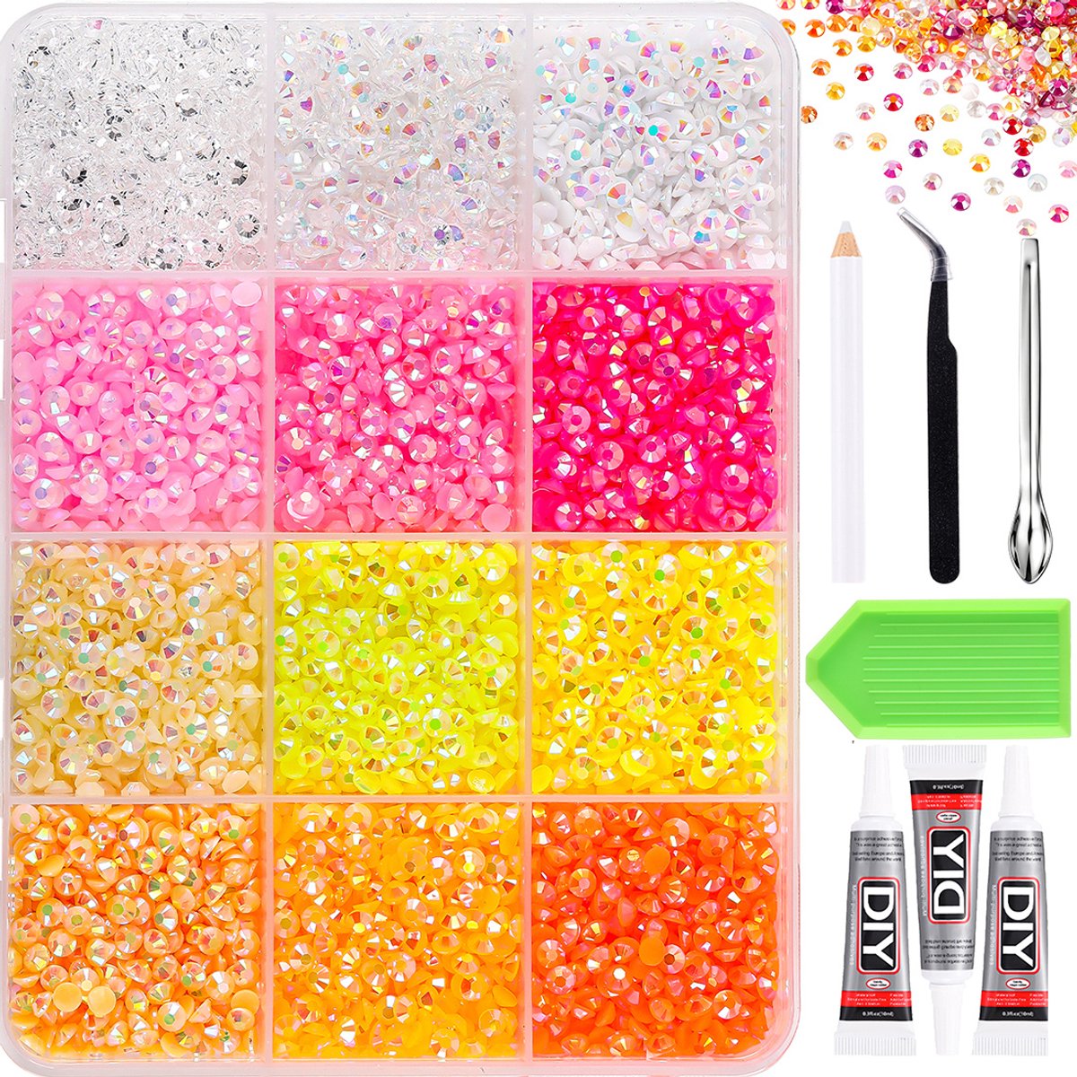 Currero Bedazzle Kit - Bedazzling - Plakstenen - Strass Steentjes - DIY Versieren - Met Lijm En Gereedschap - Stijl C