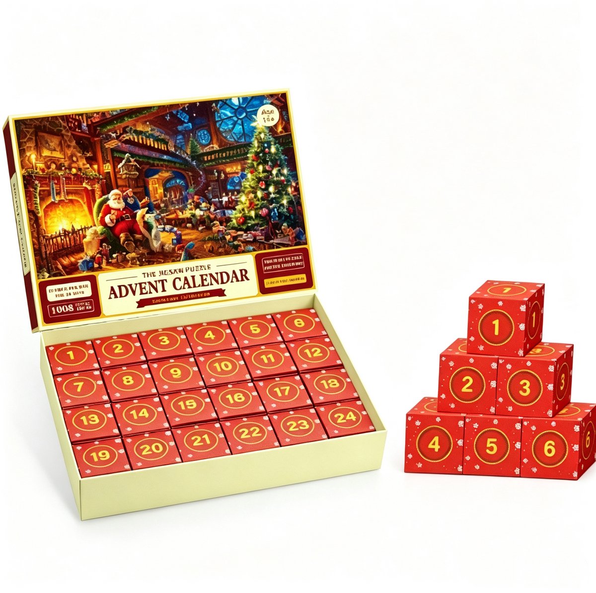 Casalora Kerst Adventskalender - Puzzel - 1000 Stukjes - 24 Dagen - C
