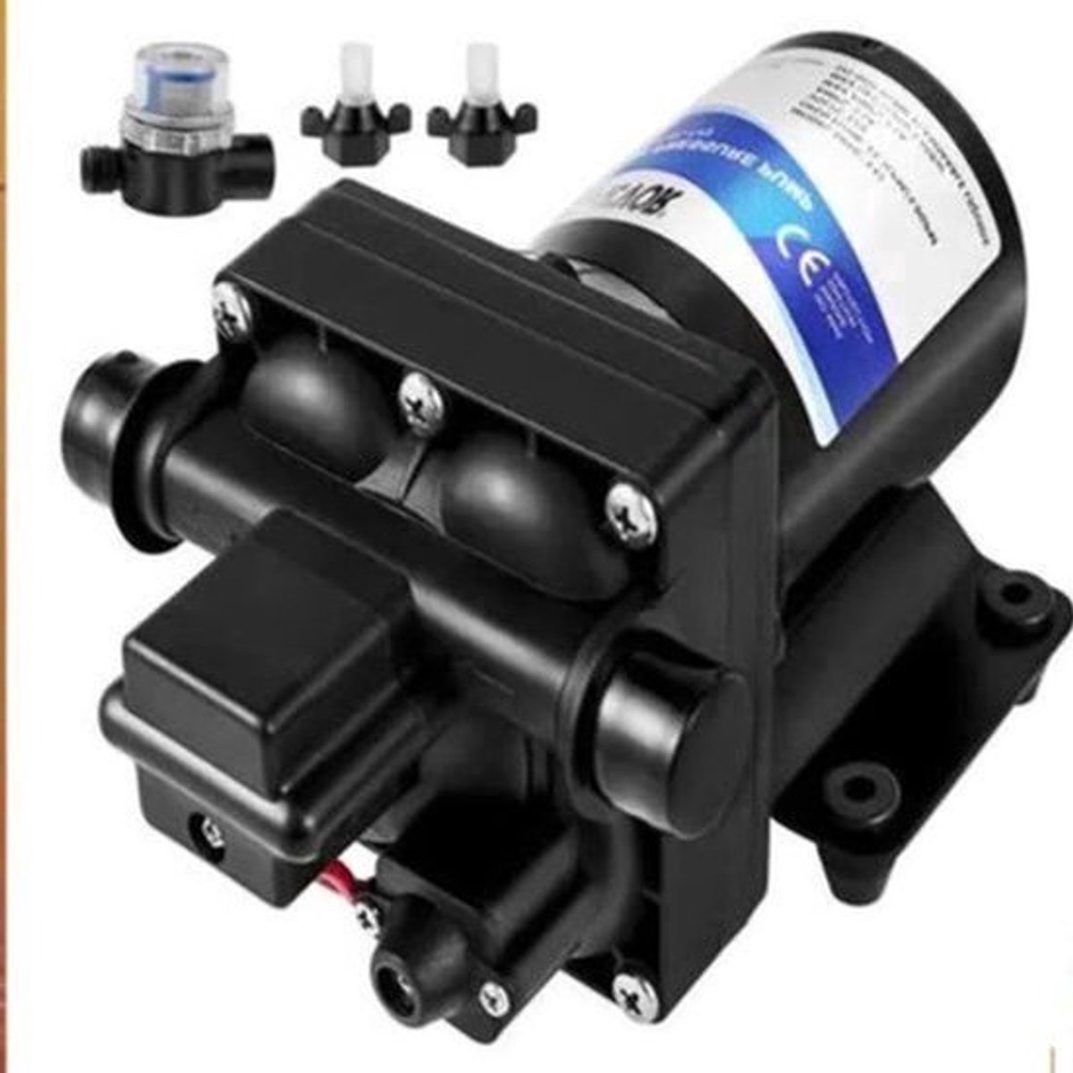 Waterpomp - Tuinpomp - Pomp - Zelfaanzuigende pomp - 12V - 3GPM - met Drukschakelaar en Afneembaar Filter voor Camper, Boot, Tuin of RV - Elektrische