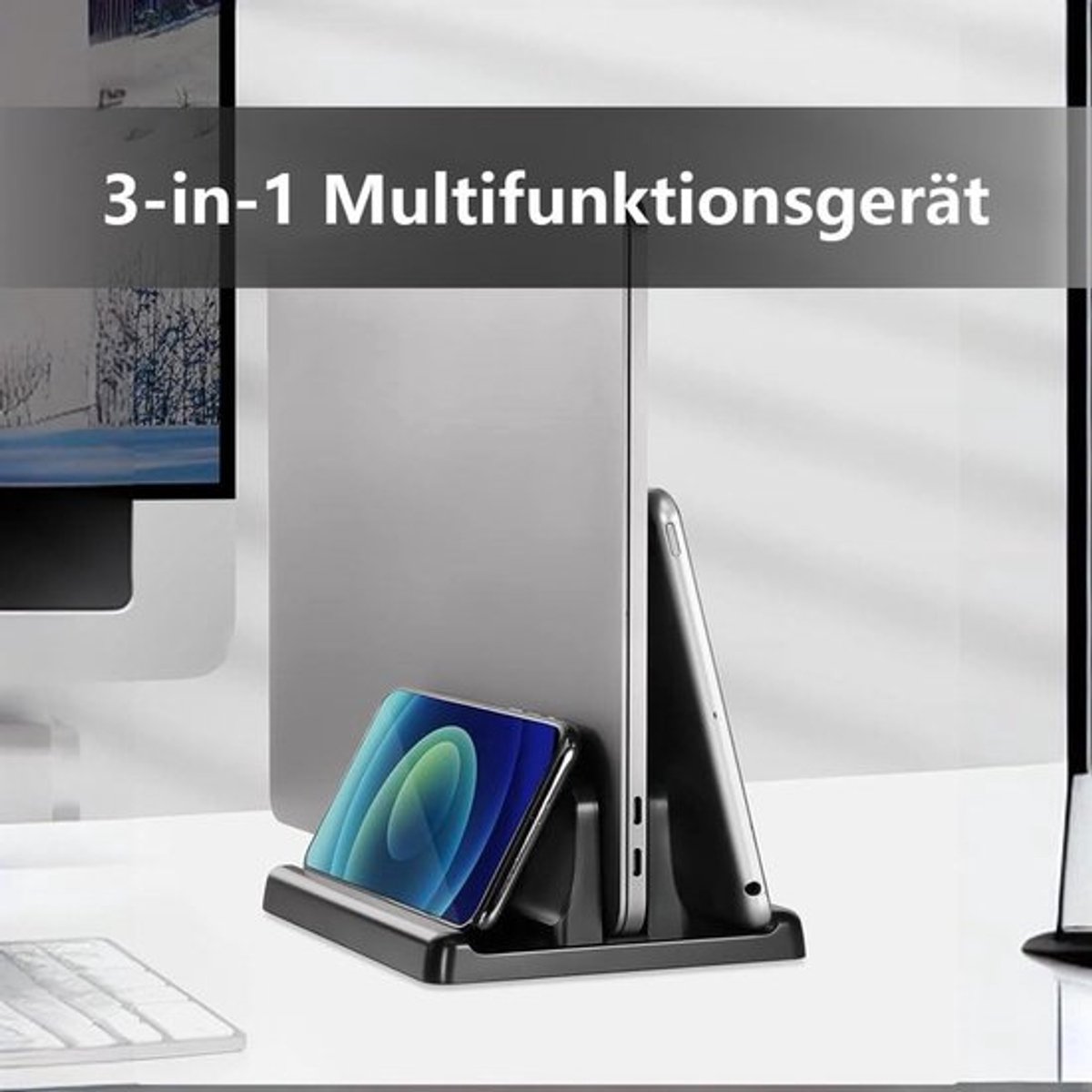 Space-saving verstelbare laptopstandaard met geïsoleerde basis - Gerui