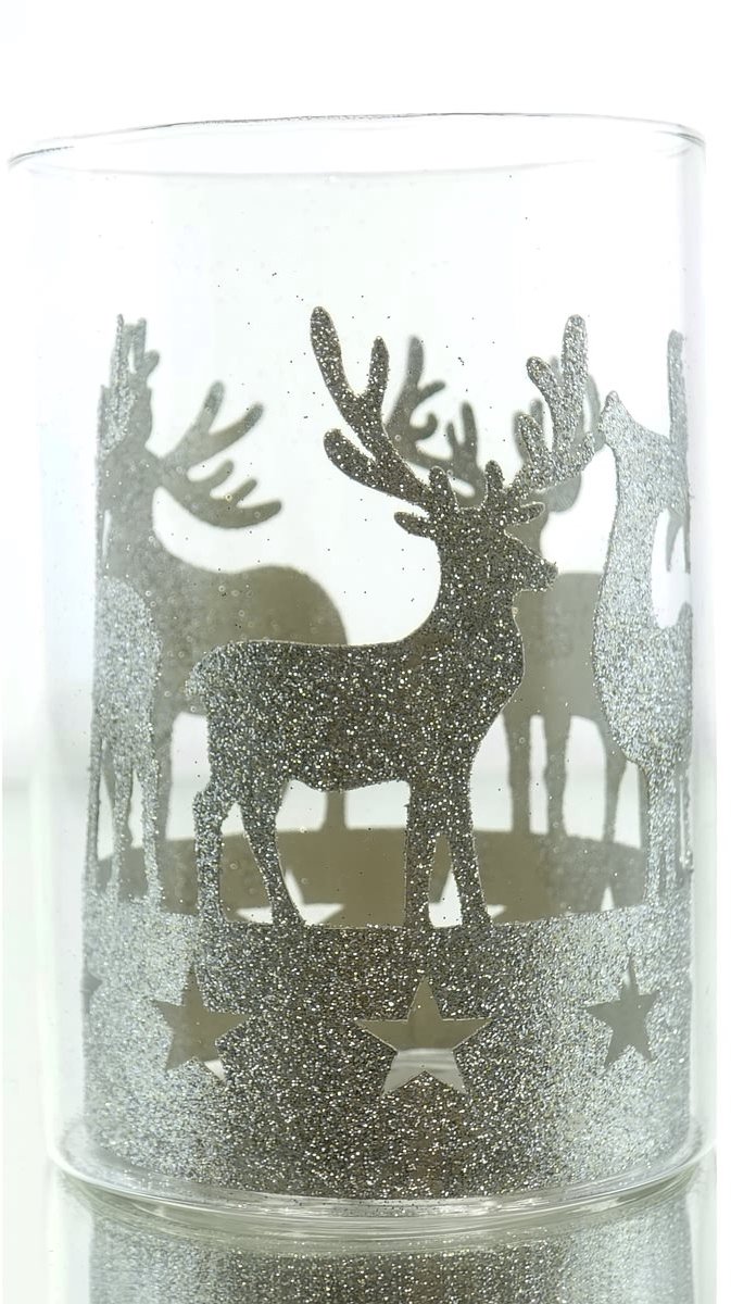 Scheulen kerstwindlicht herten champagne met glitter