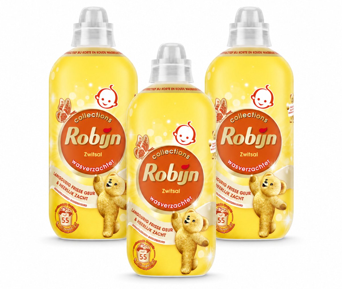 3 x Robijn – Wasverzachter – Zwitsal – 1,1 L - Bulkverpakking - 3 stuks