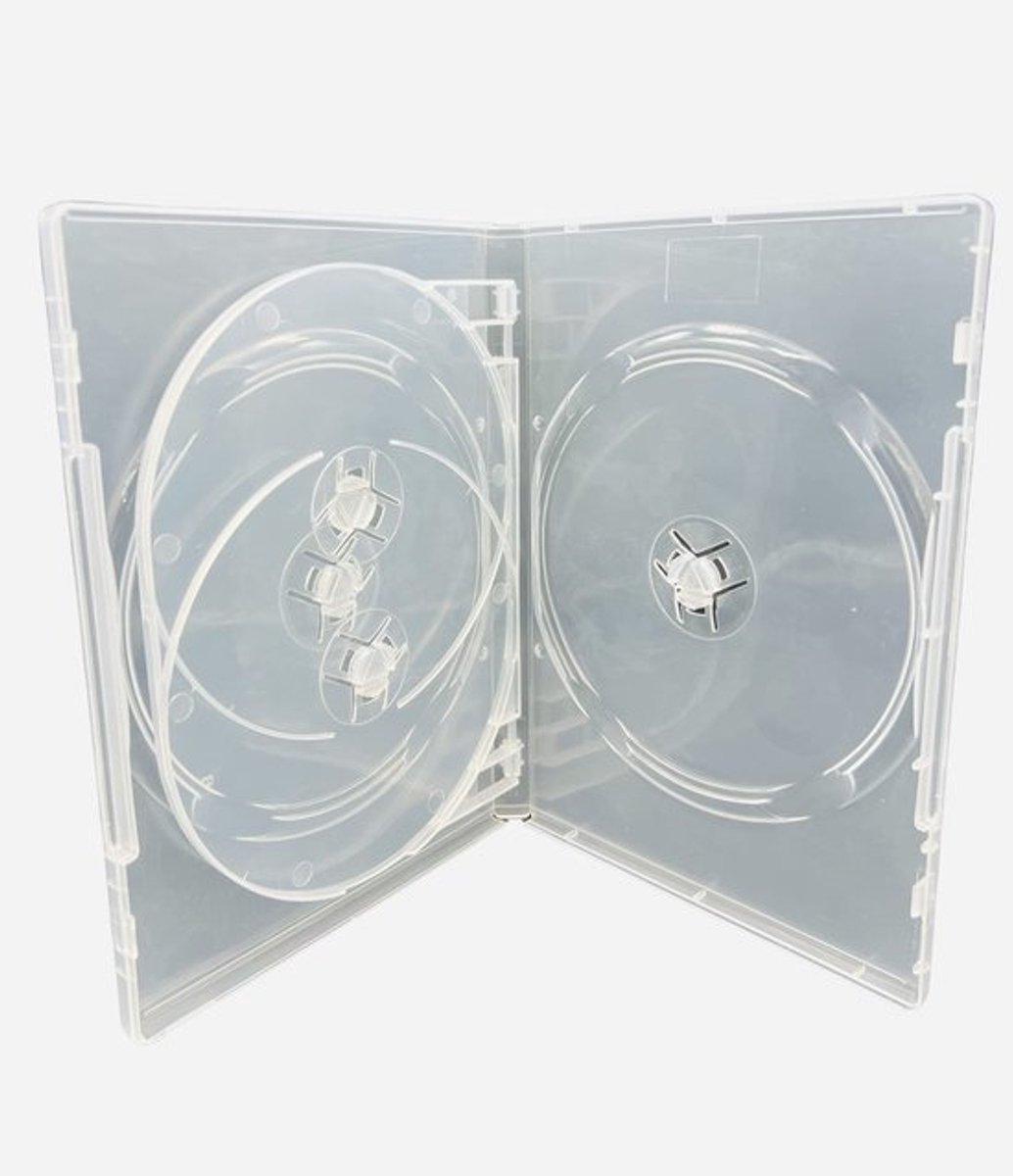 Dailygoods - DVD/CD/Blu-Ray Cases - 4-Way - 10 Stuks - Transparant - 14mm
