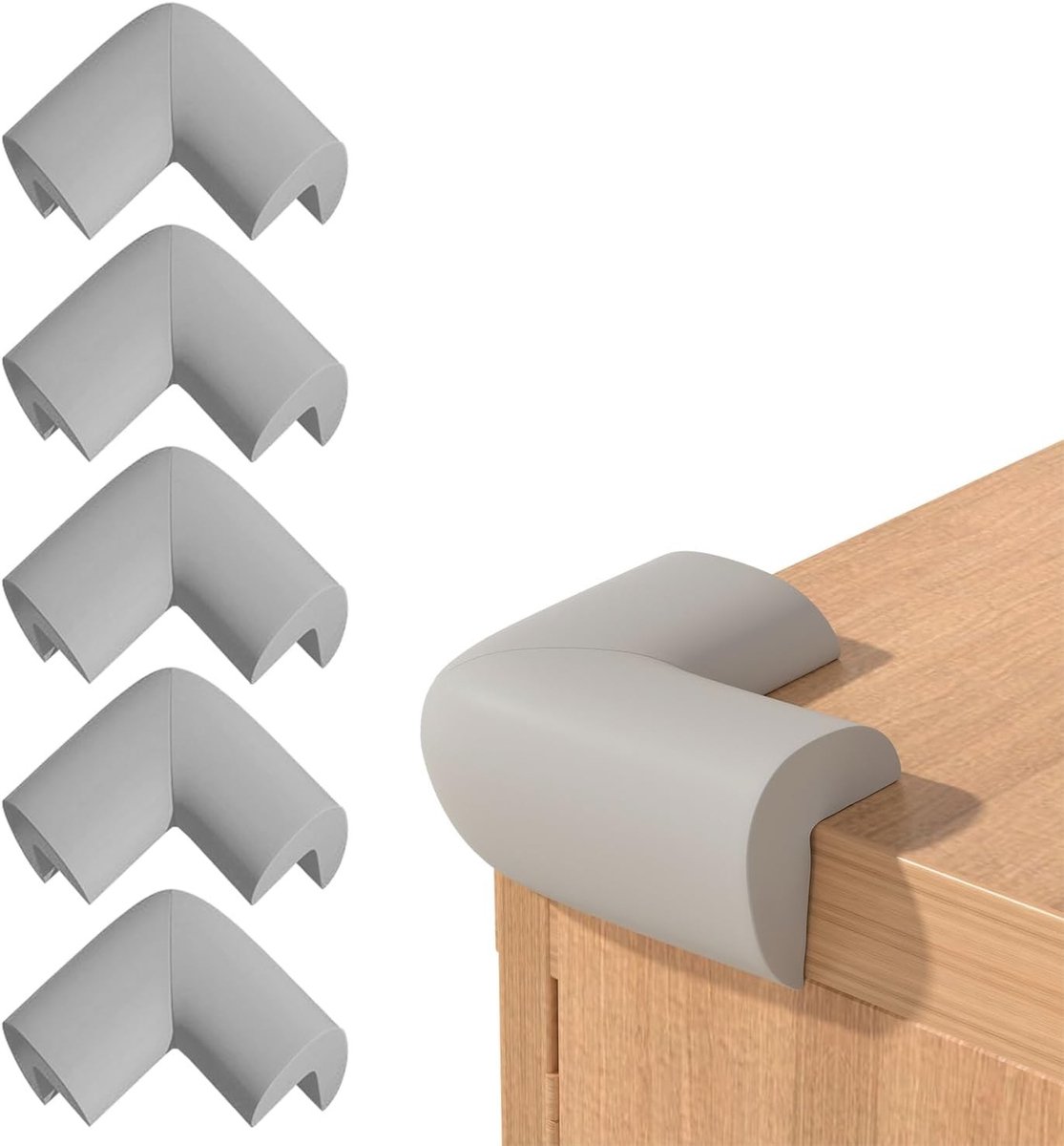 Set van 5 zwarte stootstrips voor kinderveiligheid en bescherming van meubels met scherpe hoeken tegen botsingen