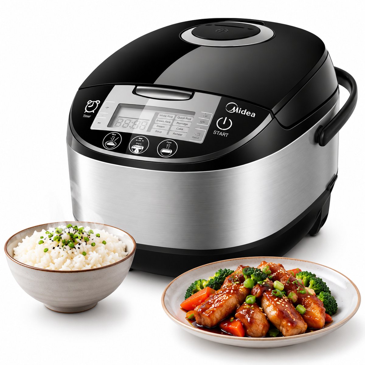 Currero Rice Cooker - Rijstkoker - Klein Model - Mini - Met Stoommandje - Automatisch - Warmhoudfunctie - Antiaanbak - 5l