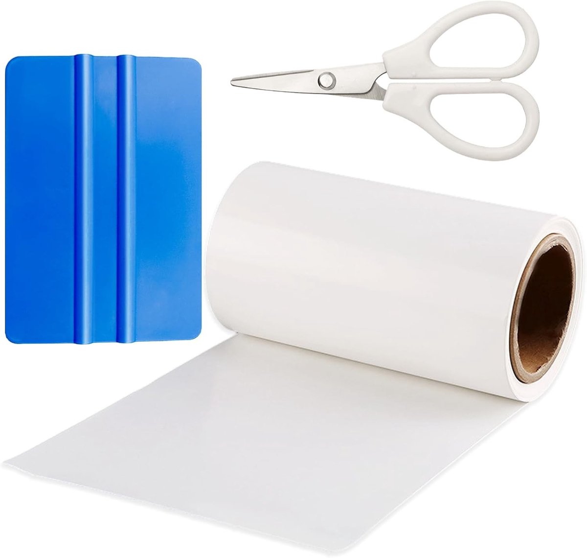 Complete Reparatieset voor Zwembaden, Waterdichte Zelfklevende TPU met Schaar en Schraper, 10 cm x 150 cm, Transparante Sealing Tape, Flexibele Band voor Onderhoud en Herstel