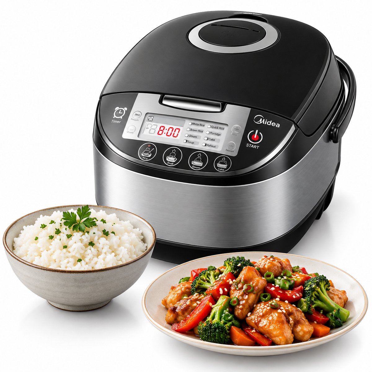 Currero Rice Cooker - Rijstkoker - Klein Model - Mini - Met Stoommandje - Automatisch - Warmhoudfunctie - Antiaanbak - 5 Liter