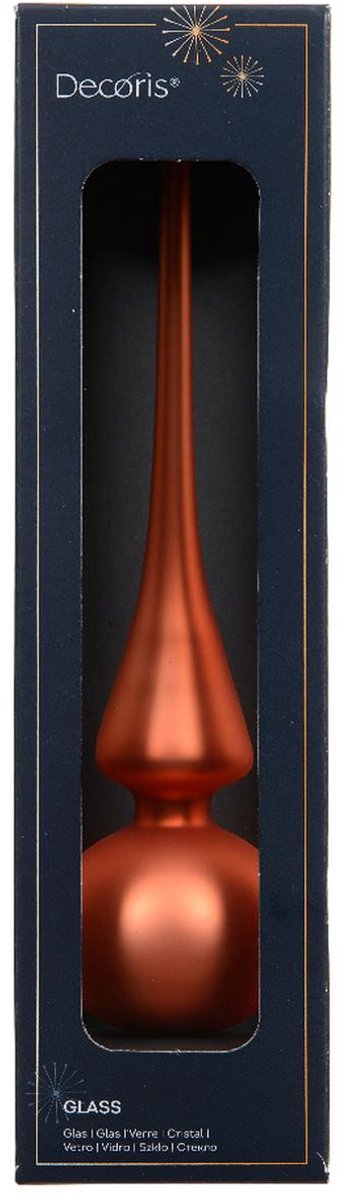 Kaemingk kerstboompiek warmoranje mat Ø 6 cm 26 cm glas