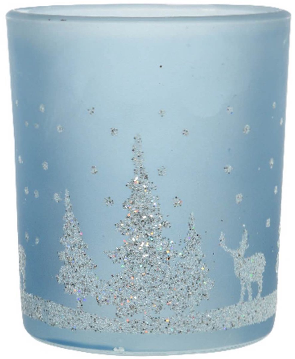 Kaemingk waxinelichthouder Sky Blue lichtblauw Ø 7 cm glas