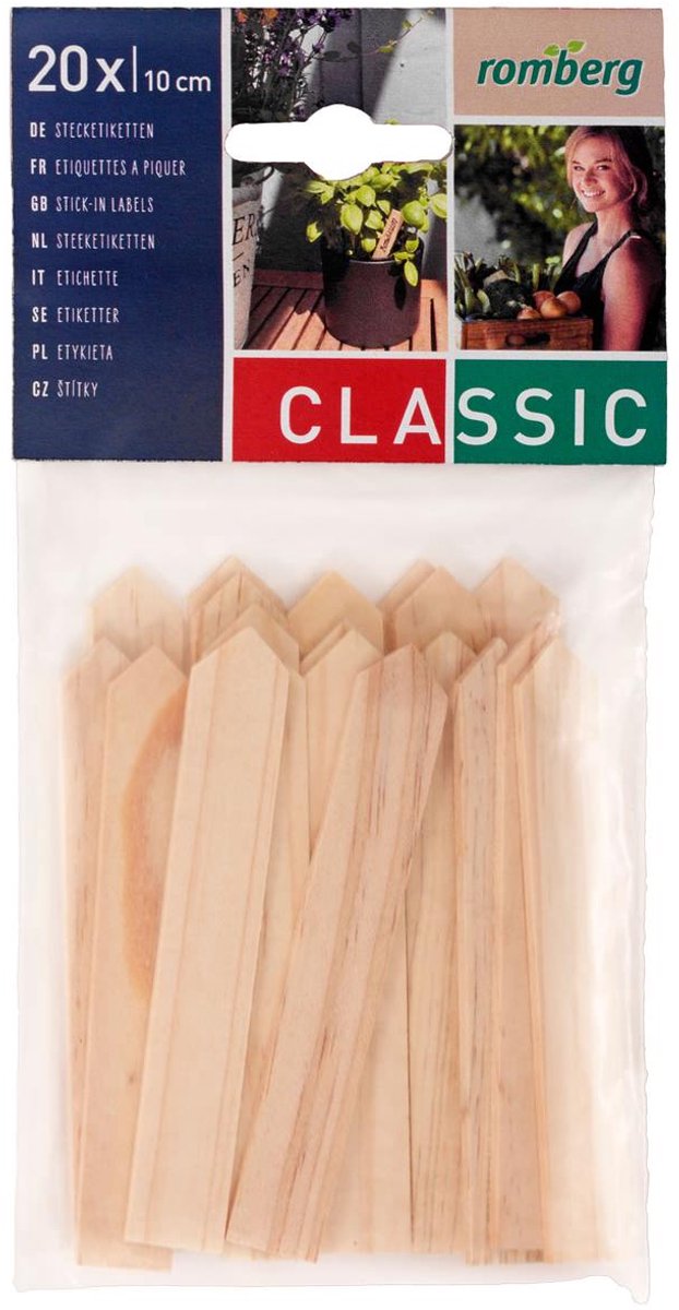 Romberg Classic Steeketiketten FSC Grenenhout 10 cm 20 stuks