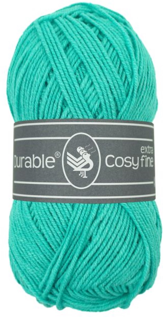 10 x Durable Cosy extra fine - katoen en acrylgaren - Pacific Green (2138) - haakgaren/breigaren - naald 3 a 3,5mm