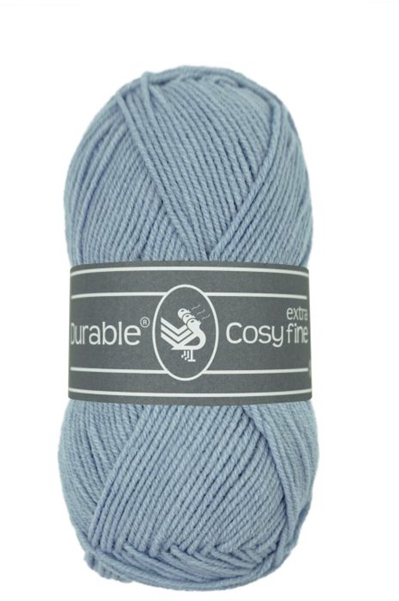 5 x Durable Cosy extra fine - katoen en acrylgaren - Blue Grey (289) - haakgaren/breigaren - naald 3 a 3,5mm