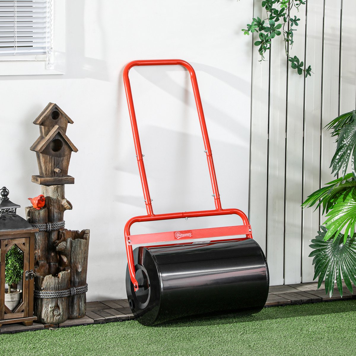 MODFU-Rasenwals-Staal-U-Vormig Handvat-50 Cm-Water Of Zand-Vulbaar-Rood