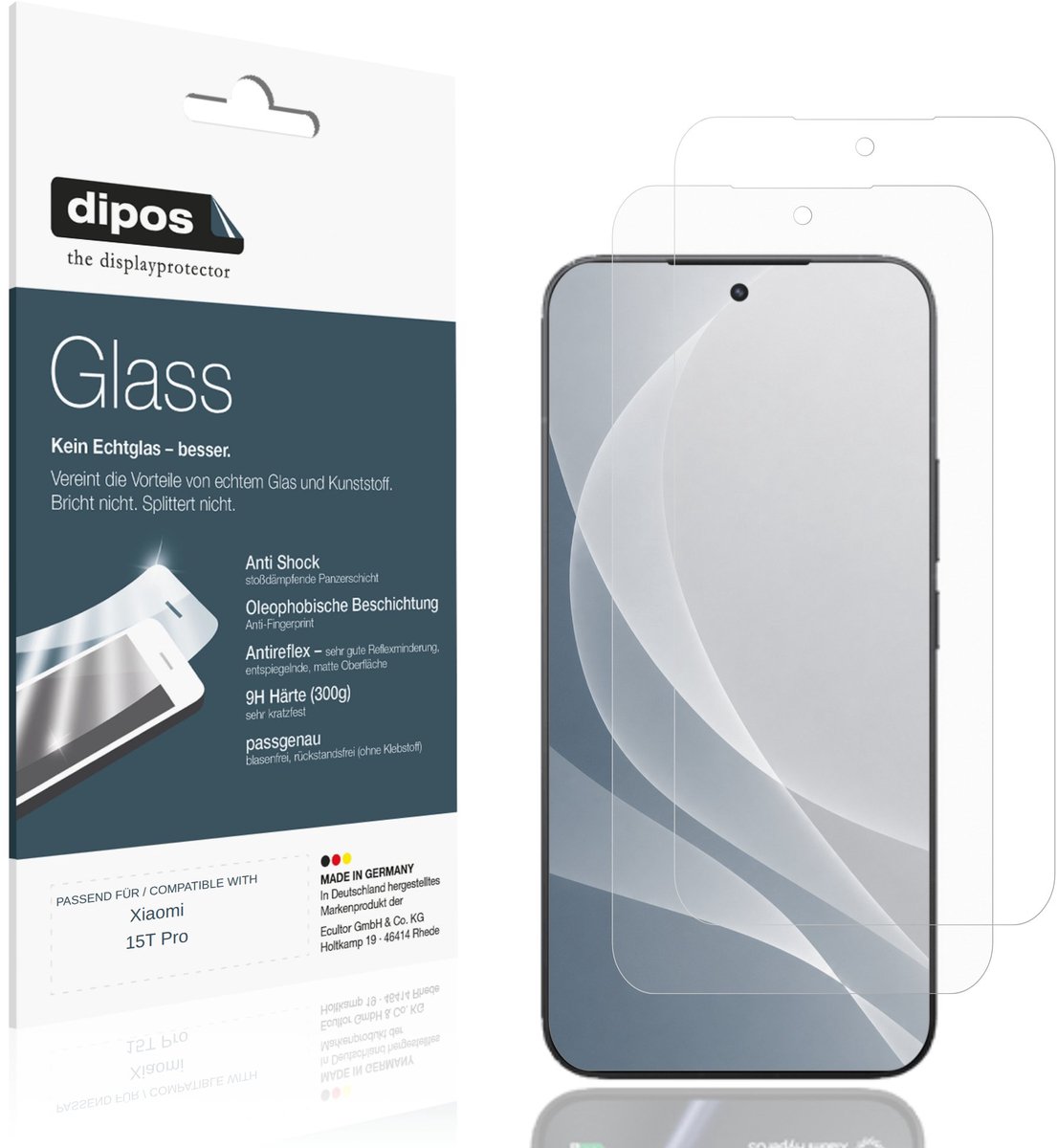 dipos – 2x Matte Pantserfolie geschikt voor Xiaomi 15T Pro | 9H Screenprotector