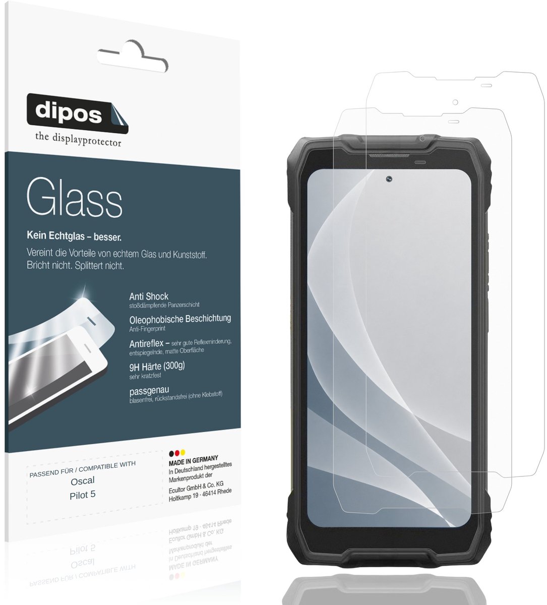 dipos – 2x Matte Pantserfolie geschikt voor Oscal Pilot 5 | 9H Screenprotector