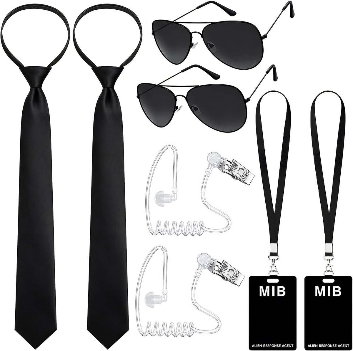 Kostuumaccessoires voor spionnen, geheime dienst outfit, perfect voor themafeesten en verkleedpartijen