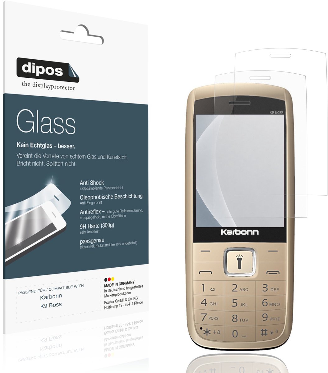 dipos – 2x Matte Pantserfolie geschikt voor Karbonn K9 Boss | 9H Screenprotector