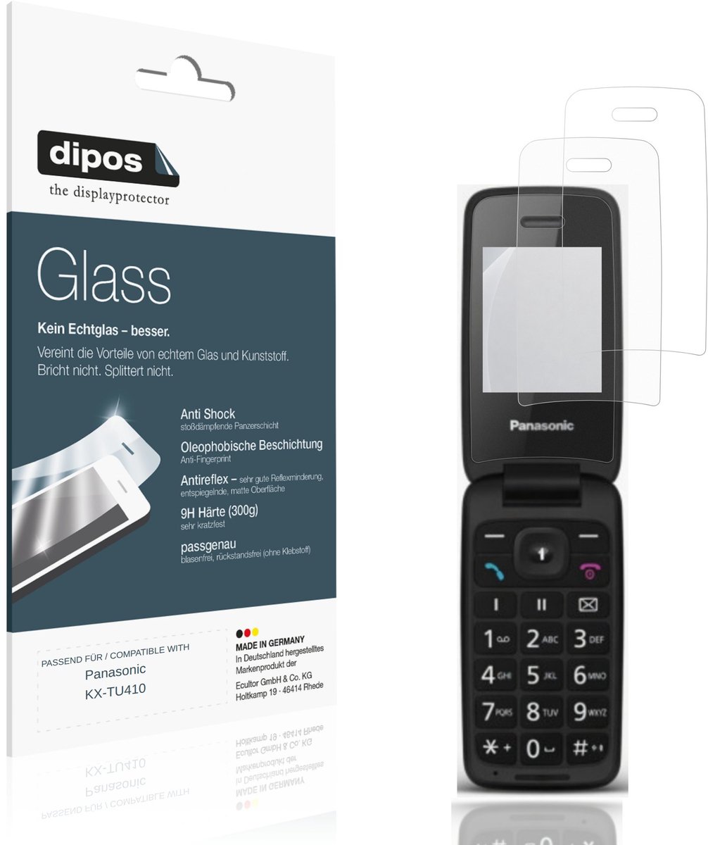 dipos – 2x Matte Pantserfolie geschikt voor Panasonic KX-TU410 | 9H Screenprotector