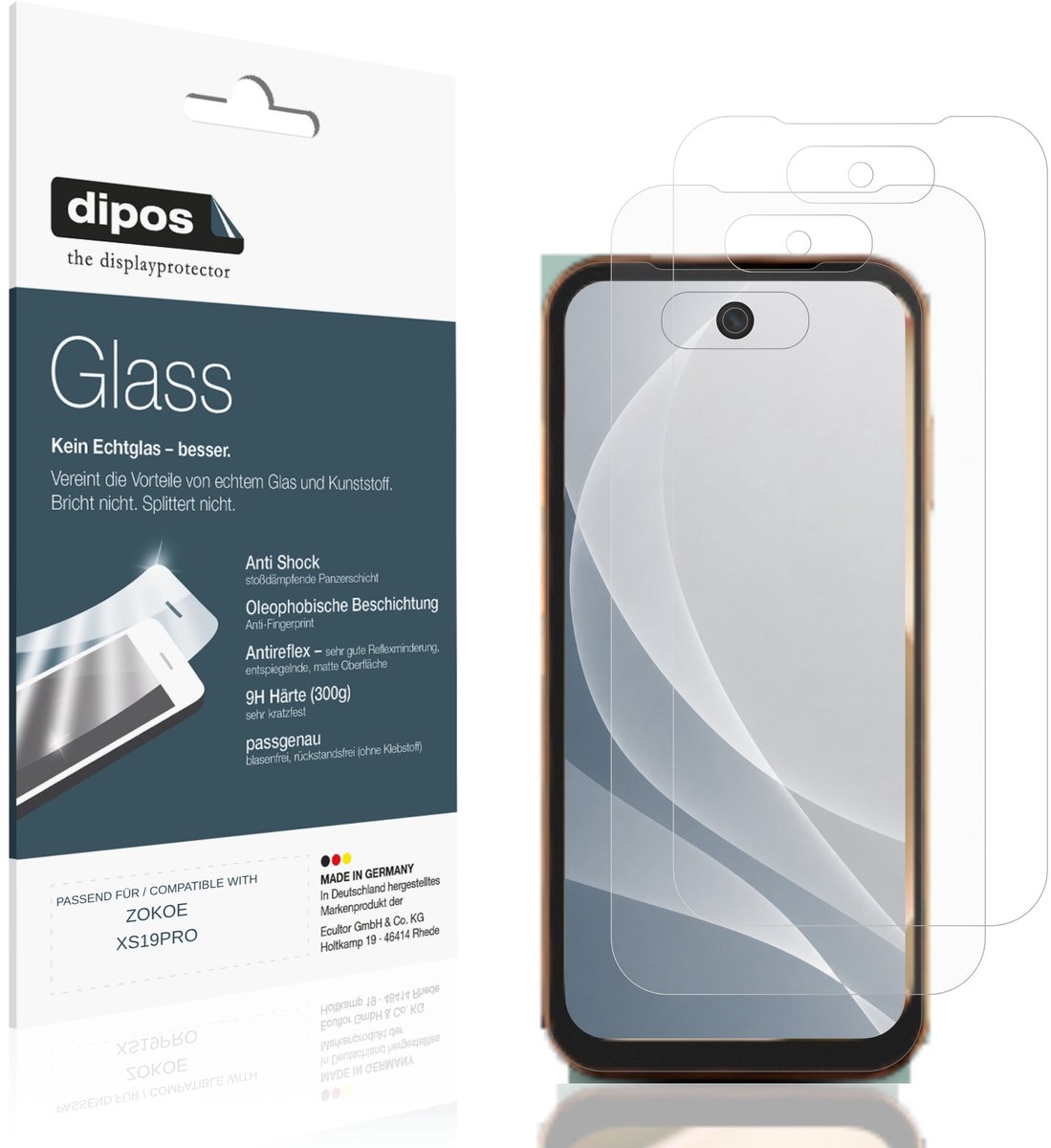 dipos – 2x Matte Pantserfolie geschikt voor ZOKOE XS19PRO | 9H Screenprotector