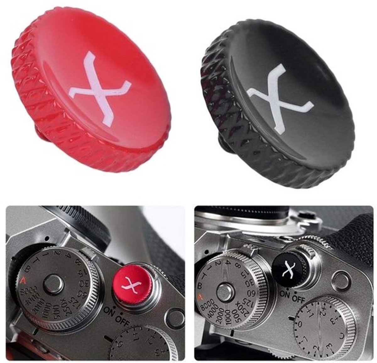 Dailygoody - Aluminium Camera Ontspanknoppen - Rubberen Ring - Professioneel Design