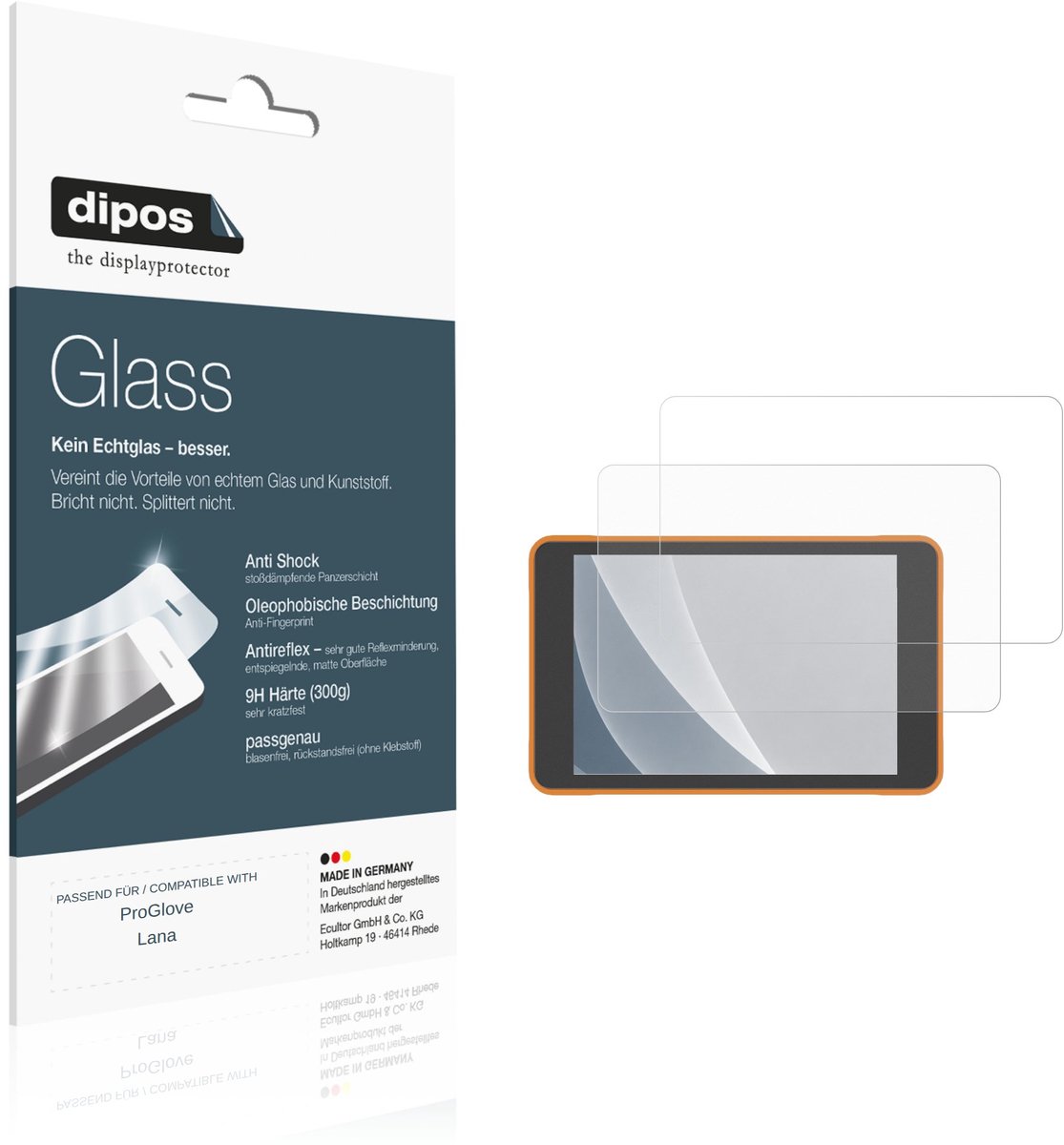 dipos – 2x Matte Pantserfolie geschikt voor ProGlove Lana | 9H Screenprotector