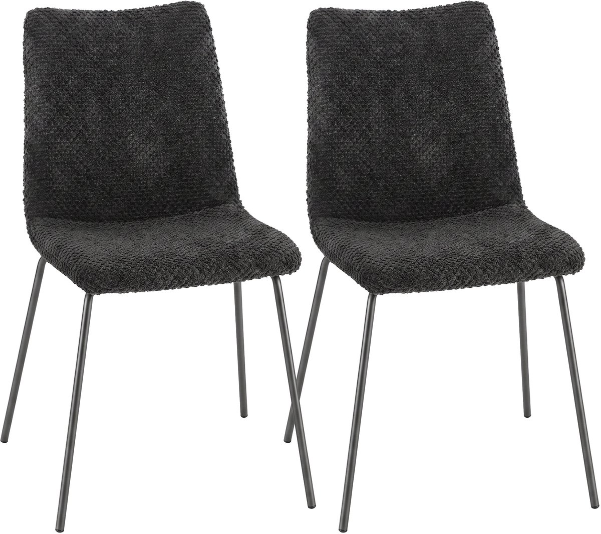 HOMCOM Eetkamerstoel - Fluweel (100% polyester) - 45 x 57 x 89 cm - Donkergrijs