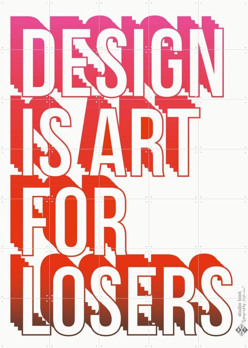 IXXI Design is art for losers, Studio Boot - 100 x 140 cm - Gratis ophangtool - Grote wanddecoratie en posters - Grafisch Ontwerp, Typografie, Pop