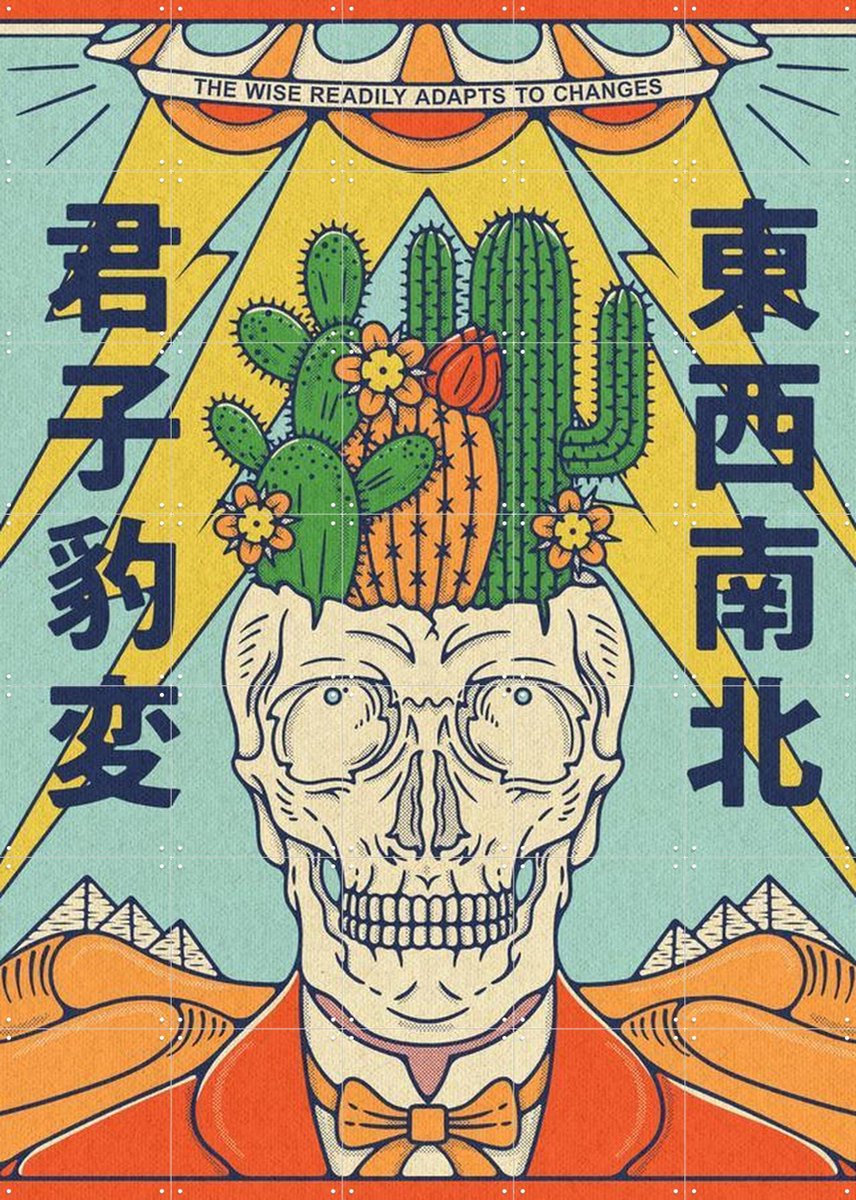 IXXI The Great Outdoors Adventure - Cactus, Ryan Ragnini - 100 x 140 cm - Gratis ophangtool - Grote wanddecoratie en posters - Pop art, Speels