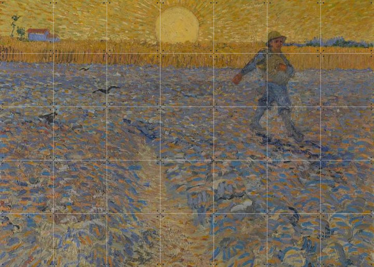 IXXI De zaaier, Vincent van Gogh (1853 - 1890) & Kröller-Müller Museum - 140 x 100 cm - Gratis ophangtool - Grote wanddecoratie en posters -
