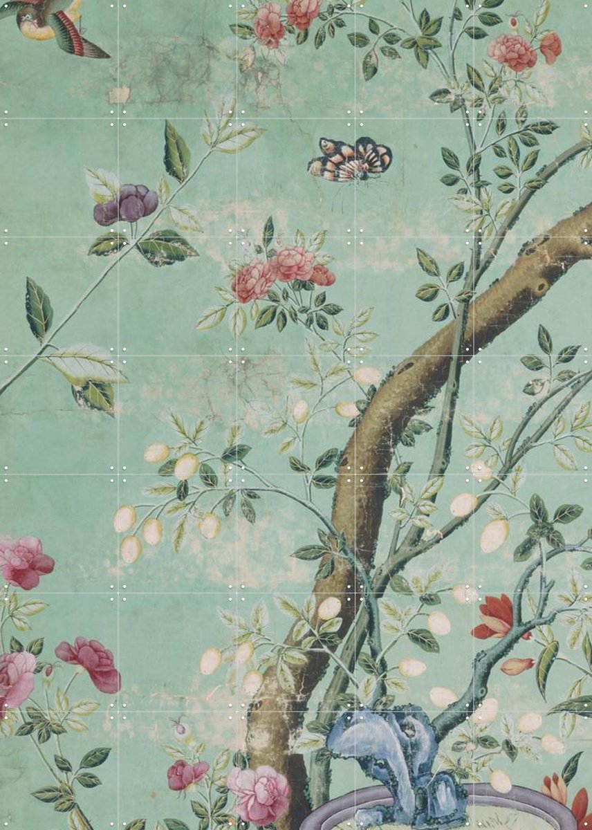 IXXI Panel of a Chinese Wallpaper, Victoria and Albert Museum - 100 x 140 cm - Gratis ophangtool - Grote wanddecoratie en posters - Illustraties