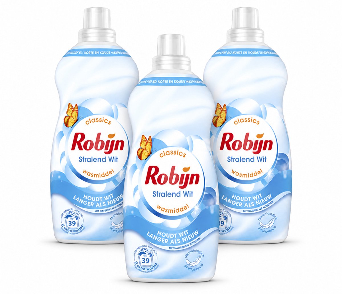 3 x Robijn – Vloeibaar Wasmiddel – Klein & Krachtig Stralend Wit – 1,19 L - Bulkverpakking - 3 stuks