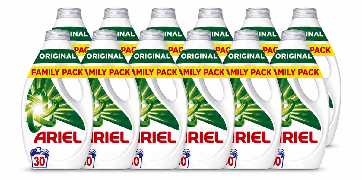 12 x Ariel - Vloeibaar Wasmiddel - Original - 30 Wasbeurten - 1350 ml - Voordeelverpakking - 12 stuks