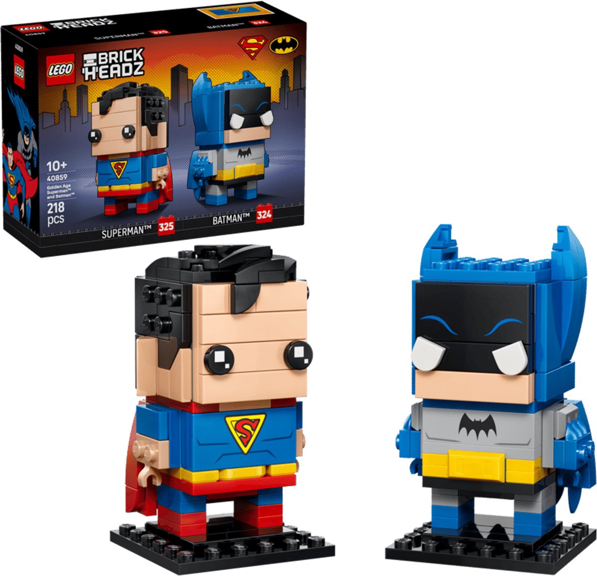 LEGO DC Brickheadz 40859 - Golden Age Superman™ en Batman™ Figuren
