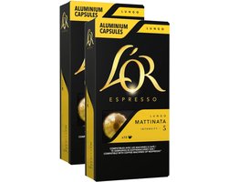 L'Or Espresso Lungo Mattinata - Multipack - 20 (2x10) Koffiecups Compatibel met Nespresso Coffee Machine