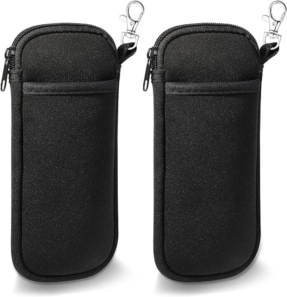 2-stuks bril doos met snelsluiting, neoprenen dubbele zachte zonnebril tas met rits, krasbestendige bril doos