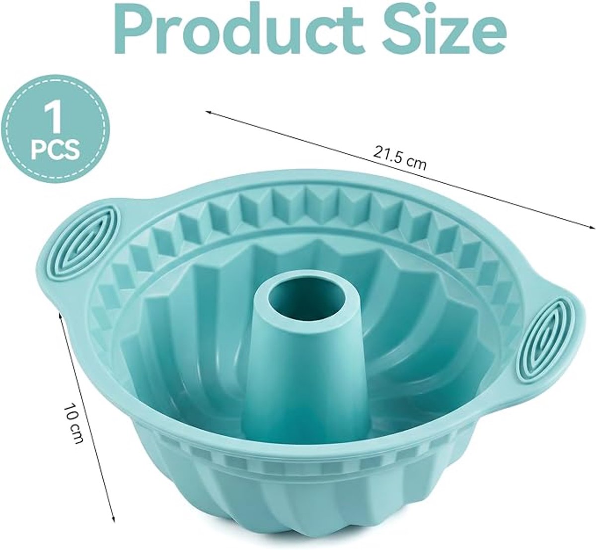Siliconen antiaanbakvorm Geschikt voor Gugelhupf, ronde cakevorm van 27 cm.
