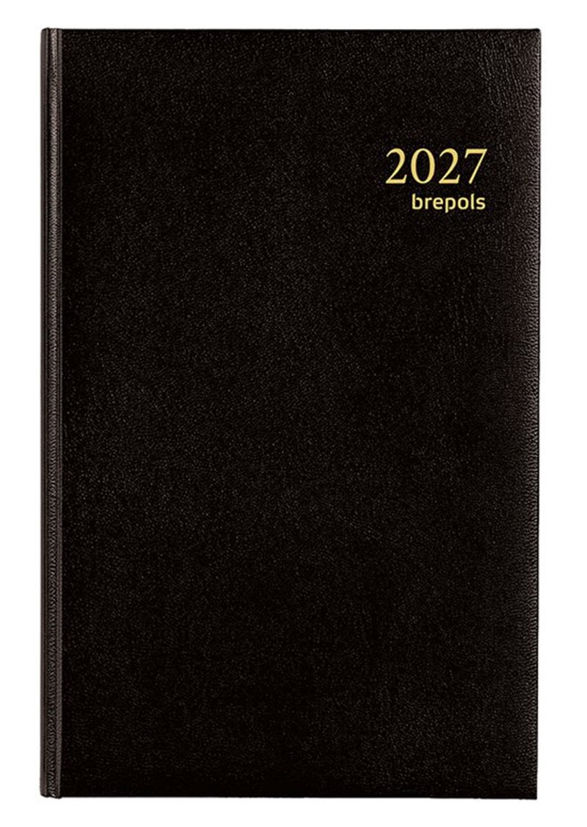 Brepols bureau agenda 2026 - SATURNUS KORT [0.231] - LIMA - Bureau agenda - 1 week op 2 pagina's - Weekoverzicht - Zwart - 13 x 20.8 cm