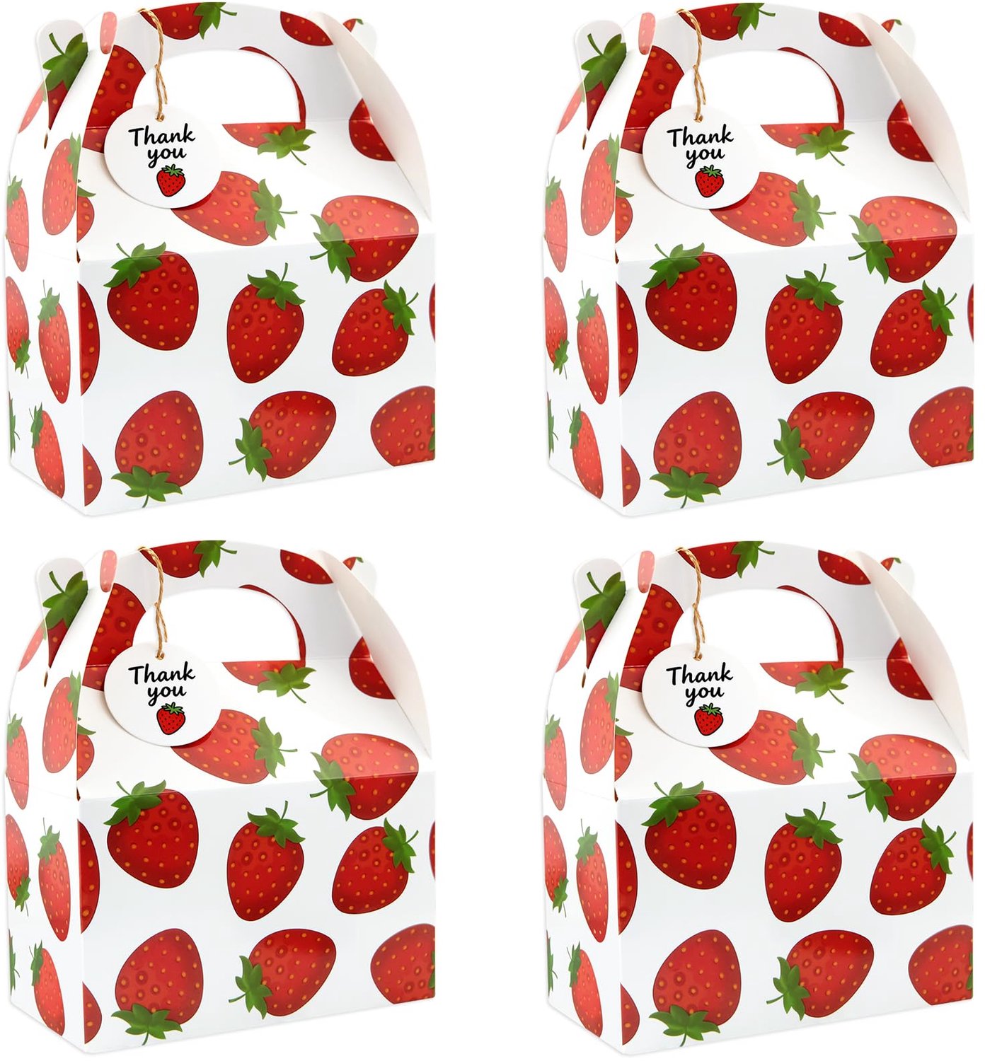 20 Stuks Aardbei Geschenkdozen met Bedanktags