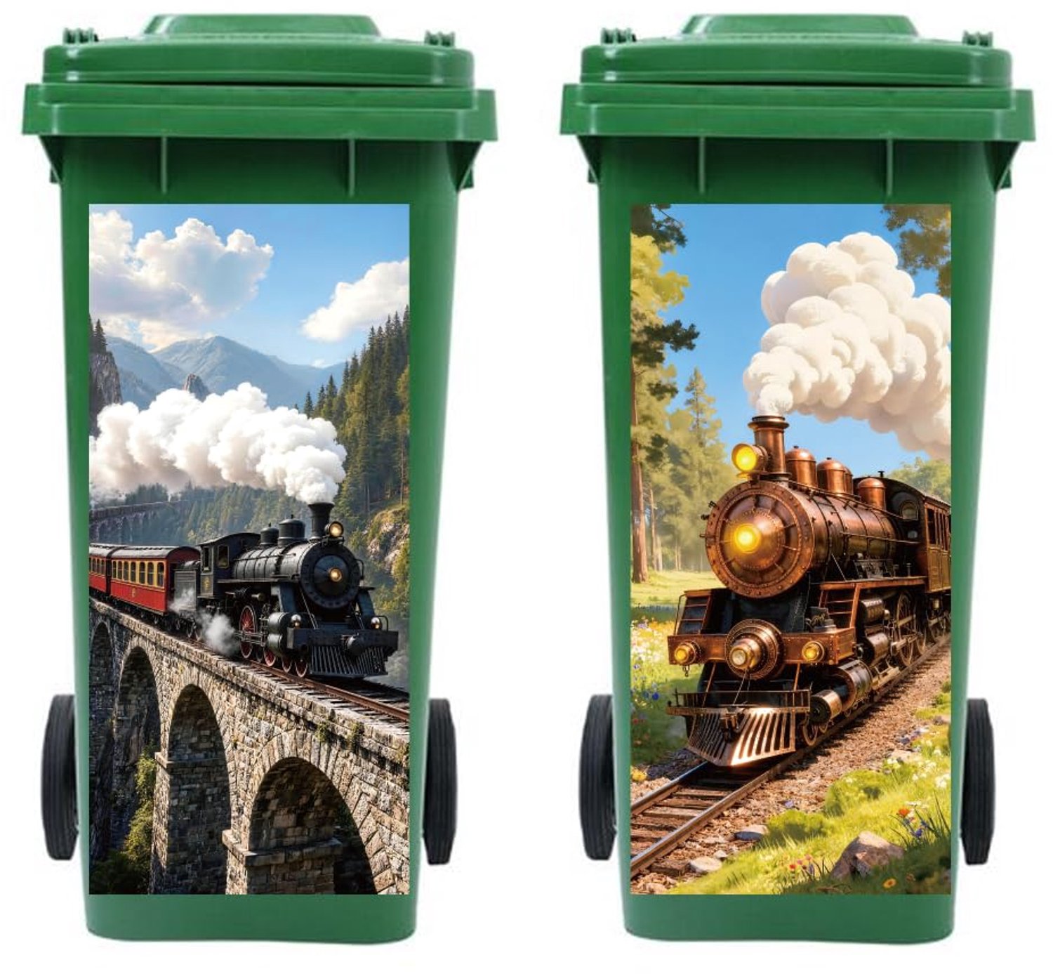 Set van 2 Waterdichte Vuilniscontainerstickers