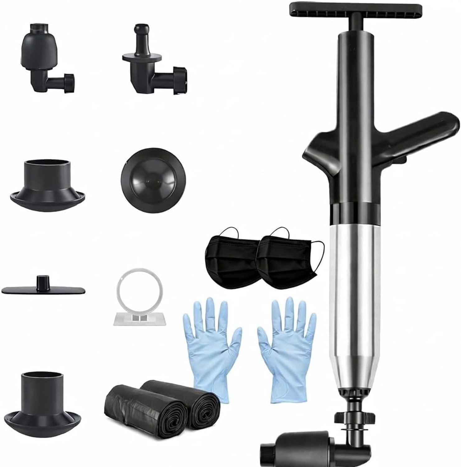 Toiletontstopper set - Hygienisch en effectief - Inclusief zuignap en pomp