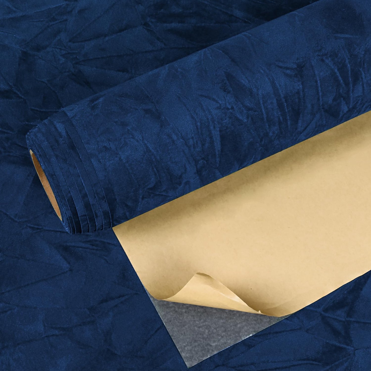 Zelfklevend Velours Behang in Marineblauw