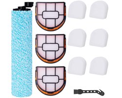 Accessoireset voor HydroVac WD210EU draadloze harde vloerreiniger, stofzuigerreserveonderdelen, 1 rolborstel + 3 filters + 6 filterwatten + 1 reinigingsborstel